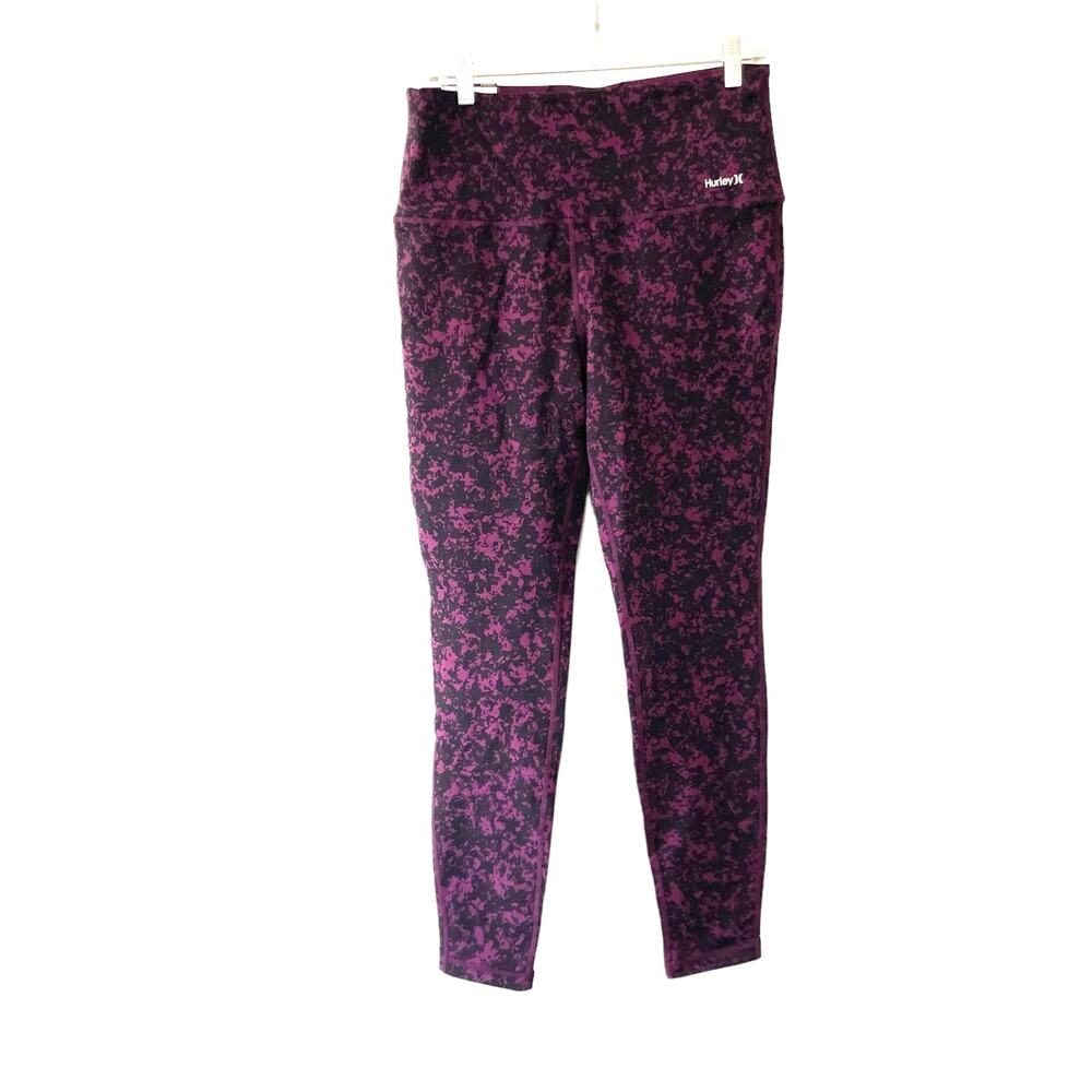 NWT Hurley Women’s Leggings Size Large Grey Black Pattern